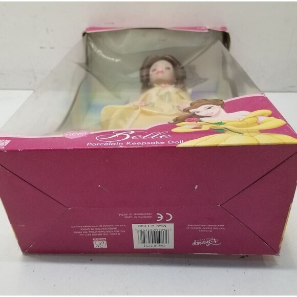 Disney Princess Belle Porcelain Keepsake Doll Brass Key Classic Collection NEW - Picture 4 of 5